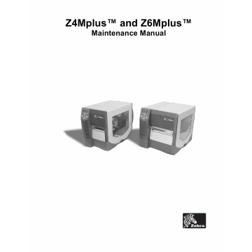 Zebra Label Z4Mplus Z6Mplus Maintenance Service Manual
