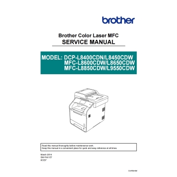 Brother Color-Laser-MFC L8400CDN L8450CDW L8600CDW L8850CDW L9550CDW Service Manual