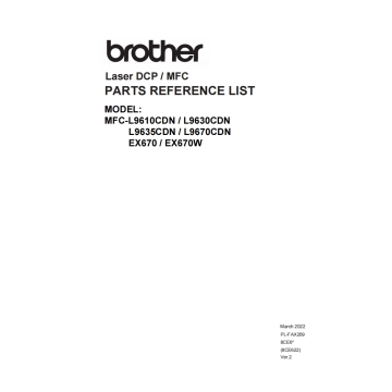 Brother Color-Laser-MFC L9610CDN L9630CDN L9635CDN L9670CDN EX670W Parts List Manual