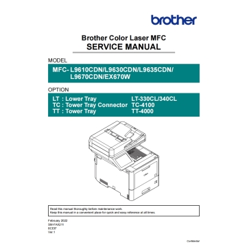 Brother Color-Laser-MFC L9610CDN L9630CDN L9635CDN L9670CDN EX670W Service Manual