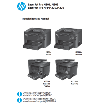 HP LaserJet Pro M201 M202 MFP M225 M226 Troubleshooting Manual