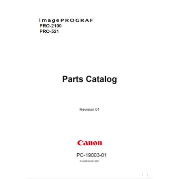 CANON imagePROGRAF PRO-2100 PRO-521 Parts Manual