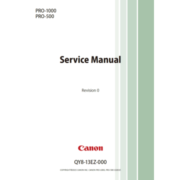 CANON imagePROGRAF PRO-500 PRO-1000 Service and Parts Manual 