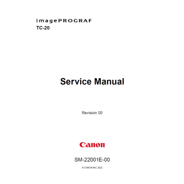 Canon ImagePROGRAF TC-20 TC-20M TC-5200 TC-5200M Parts Manual