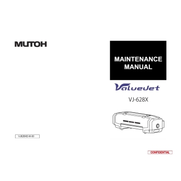 MUTOH ValueJet VJ 628X Service and Parts Manual.
