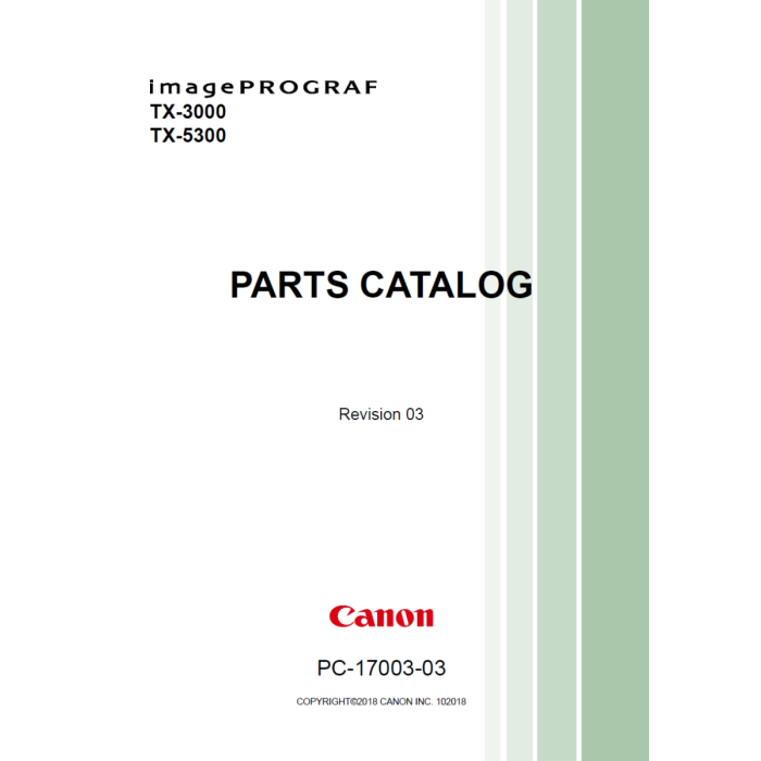 CANON imagePROGRAF TX-3000 TX-5300 Parts Manual 