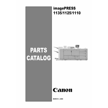 CANON imagePRESS 1110 1125 1135 Parts Manual PDF download