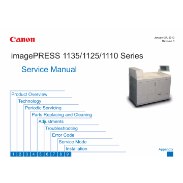 CANON imagePRESS 1110 1125 1135 Service Manual PDF download