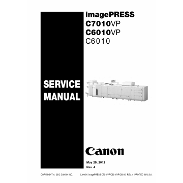 CANON imagePRESS C6010 C6010VP C7010VP Service Manual PDF download