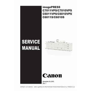 CANON imagePRESS C7011VPS C7010VPS C6011VPS C6010VPS C6011S C6010S Service Manual PDF download