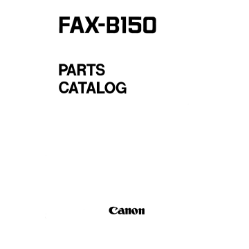 Canon FAX B150 Parts Catalog Manual