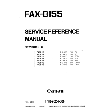 Canon FAX B155 Service Manual