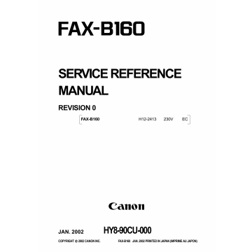 Canon FAX B160 B180 Service Manual