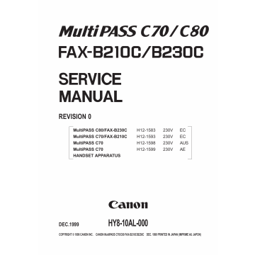 Canon FAX B210C B230C Service Manual