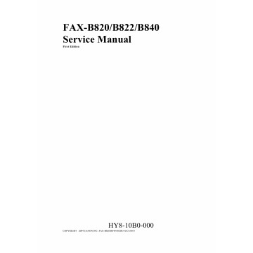 Canon FAX B820 B822 B840 Service Manual