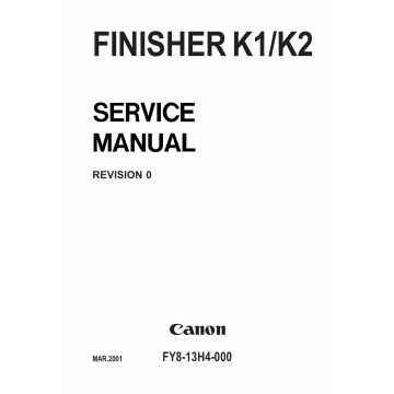 Canon Options Finisher-K1 K2 Parts and Service Manual