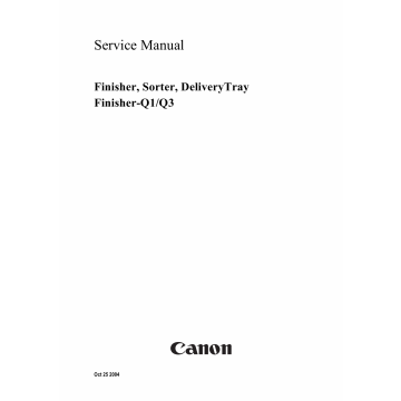 Canon Options Finisher-Q3 Q1 Sorter DeliveryTray Puncher Service Manual