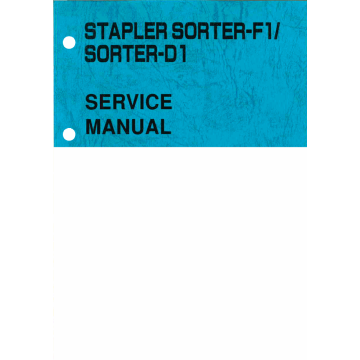 Canon Options Sorter-F1 Stapler-D1 Parts and Service Manual