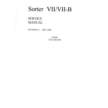 Canon Options Sorter-VII VII-B Parts and Service Manual