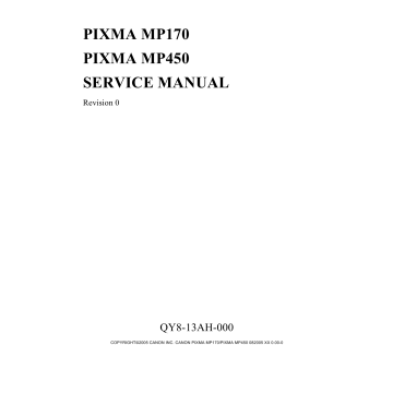 Canon PIXMA MP170 MP450 Service Manual