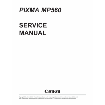 Canon PIXMA MP560 Service Manual