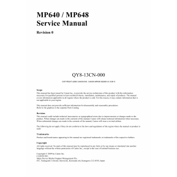 Canon PIXMA MP640 MP648 Service Manual