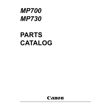 Canon PIXMA MP700 MP730 Parts Catalog Manual