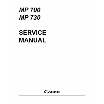 Canon PIXMA MP700 MP730 Service Manual