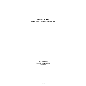 Canon PIXMA iP3600 iP3680 Simplified Service Manual