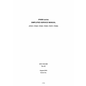 Canon PIXMA iP4800 4810 4820 4840 4850 4870 4880 Simplified Service Manual