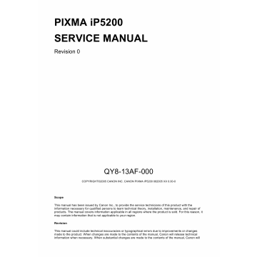 Canon PIXMA iP5200 Service Manual