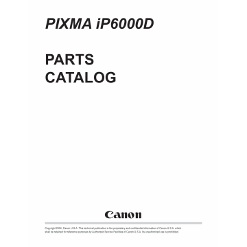 Canon PIXMA iP6000D Parts Catalog Manual