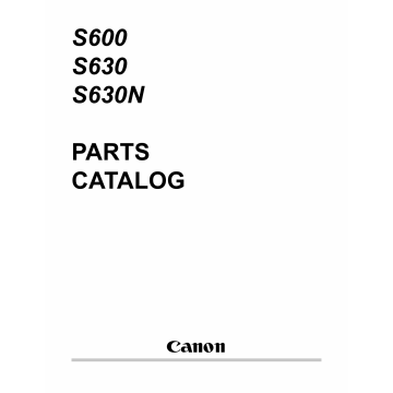 Canon PIXUS S600 S630 S630N Parts Catalog Manual