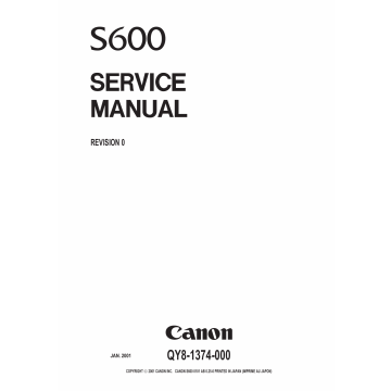 Canon PIXUS S600 Service Manual