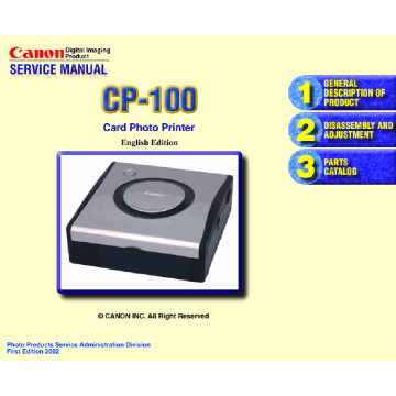 Canon SELPHY CP100 Service Manual