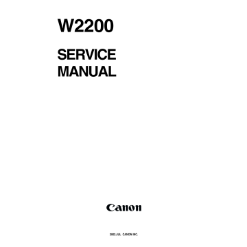 Canon Wide-Format-BubbleJet BJ-W2200 Parts and Service Manual