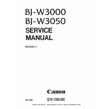 Canon Wide-Format-BubbleJet BJ-W3000 W3050 Parts and Service Manual