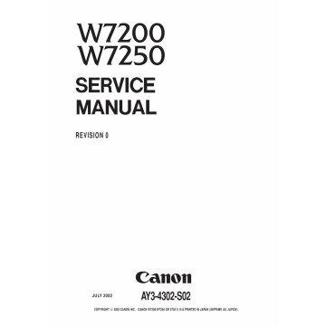 Canon Wide-Format-InkJet W7200 W7250 Service and Parts Manual