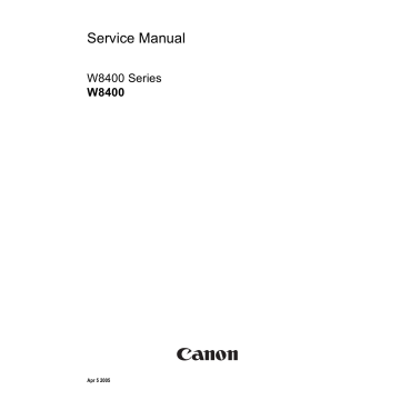Canon Wide-Format-InkJet W8400 Parts and Service Manual
