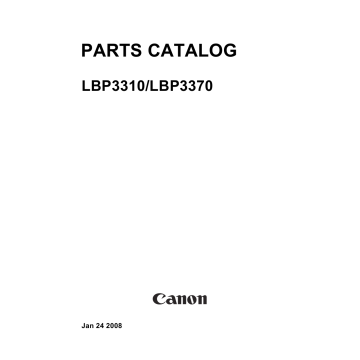 Canon imageCLASS LBP-3310 3370 Parts Catalog Manual