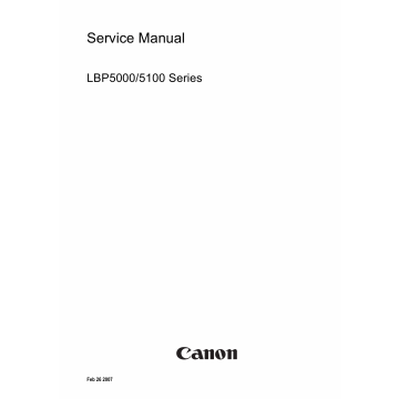 Canon imageCLASS LBP-5000 5100 Service Manual