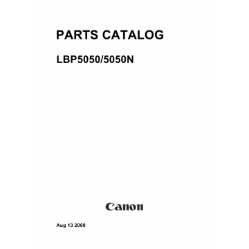Canon imageCLASS LBP-5050 5050N Parts Catalog Manual