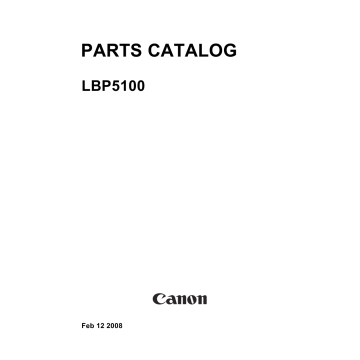 Canon imageCLASS LBP-5100 Parts Catalog Manual