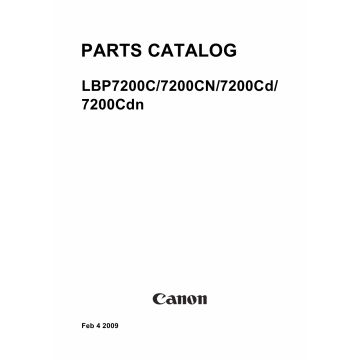 Canon imageCLASS LBP-7200C 7200CN 7200Cd 7200Cdn Parts Catalog Manual