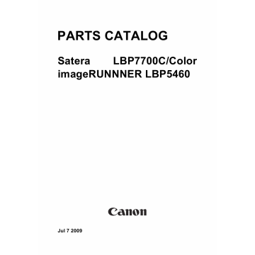 Canon imageRUNNER-iR LBP-7750 7700C 5460 Parts Catalog Manual