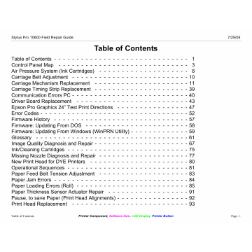 EPSON StylusPro 10600 Field-Repair-Guide Service Manual