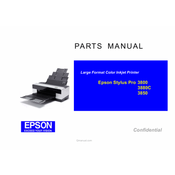 EPSON StylusPro 3800 3800C 3850 Parts Manual