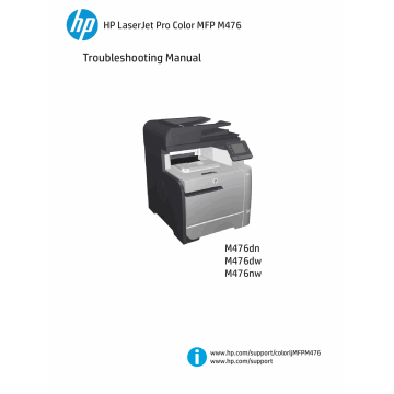 HP ColorLaserJet Pro-MFP M476 dn dw nw Troubleshooting Manual PDF download