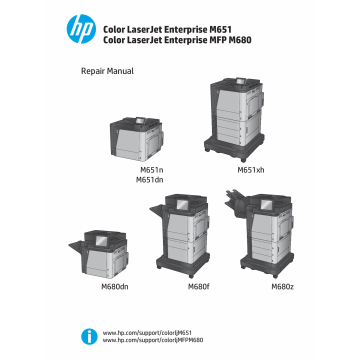 HP LaserJet Enterprise-Color M651 M680-MFP Parts and Repair Manual PDF download