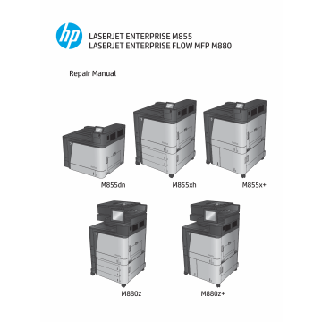 HP LaserJet Enterprise M855 M880 FlowMFP Parts and Repair Manual PDF download